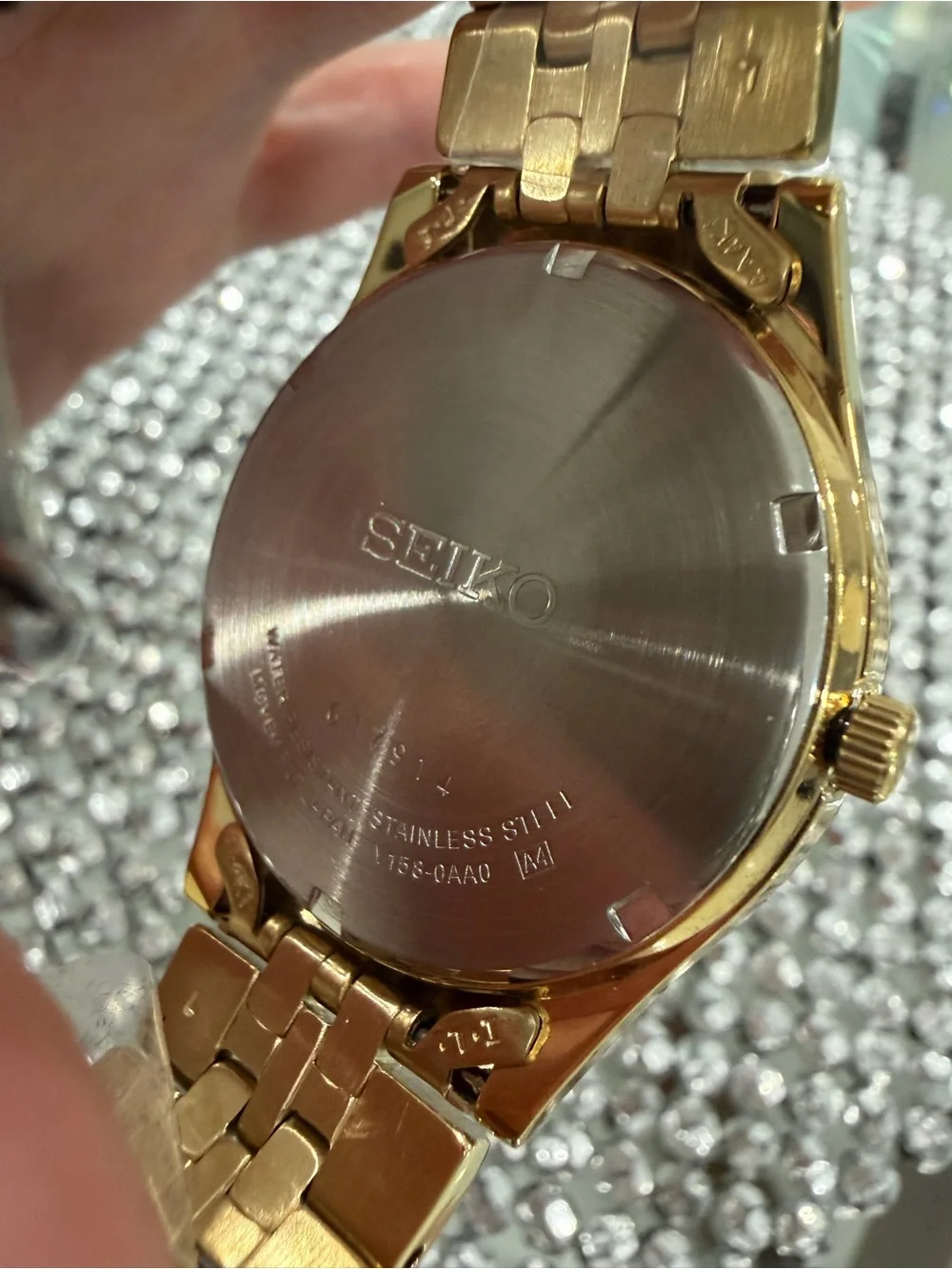 Seiko Gold Tone Watch with Gold Dial